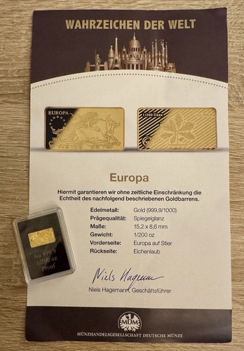 Mdm goldbarren europa auf - goldbarren,