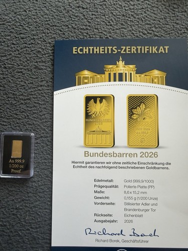 Bundesbarren 2026 goldbarren - 2026,