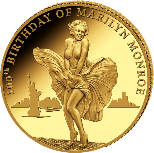Goldmünze 100 jahre marilyn - goldmünze,